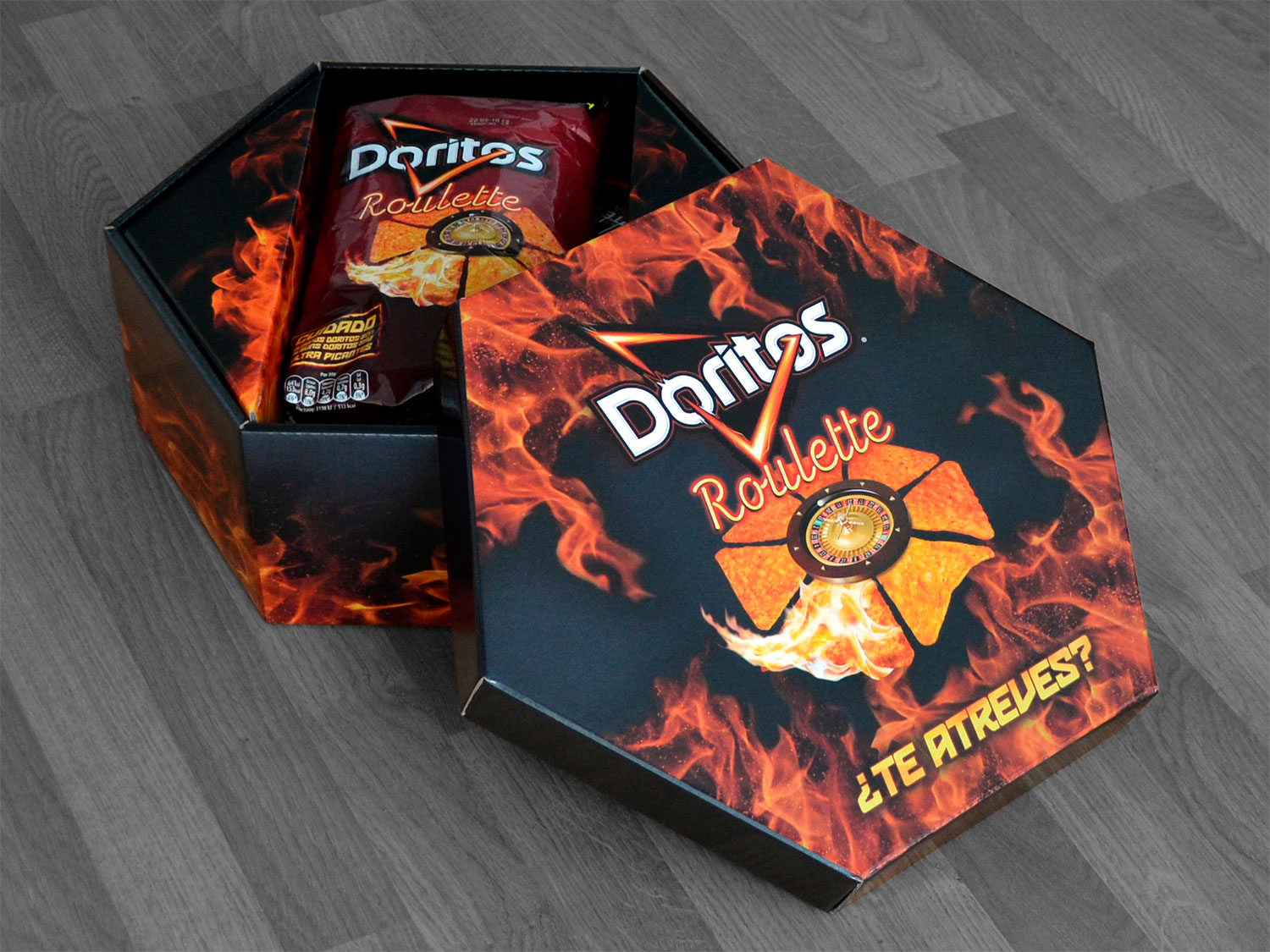 Caixa de press kit Doritos